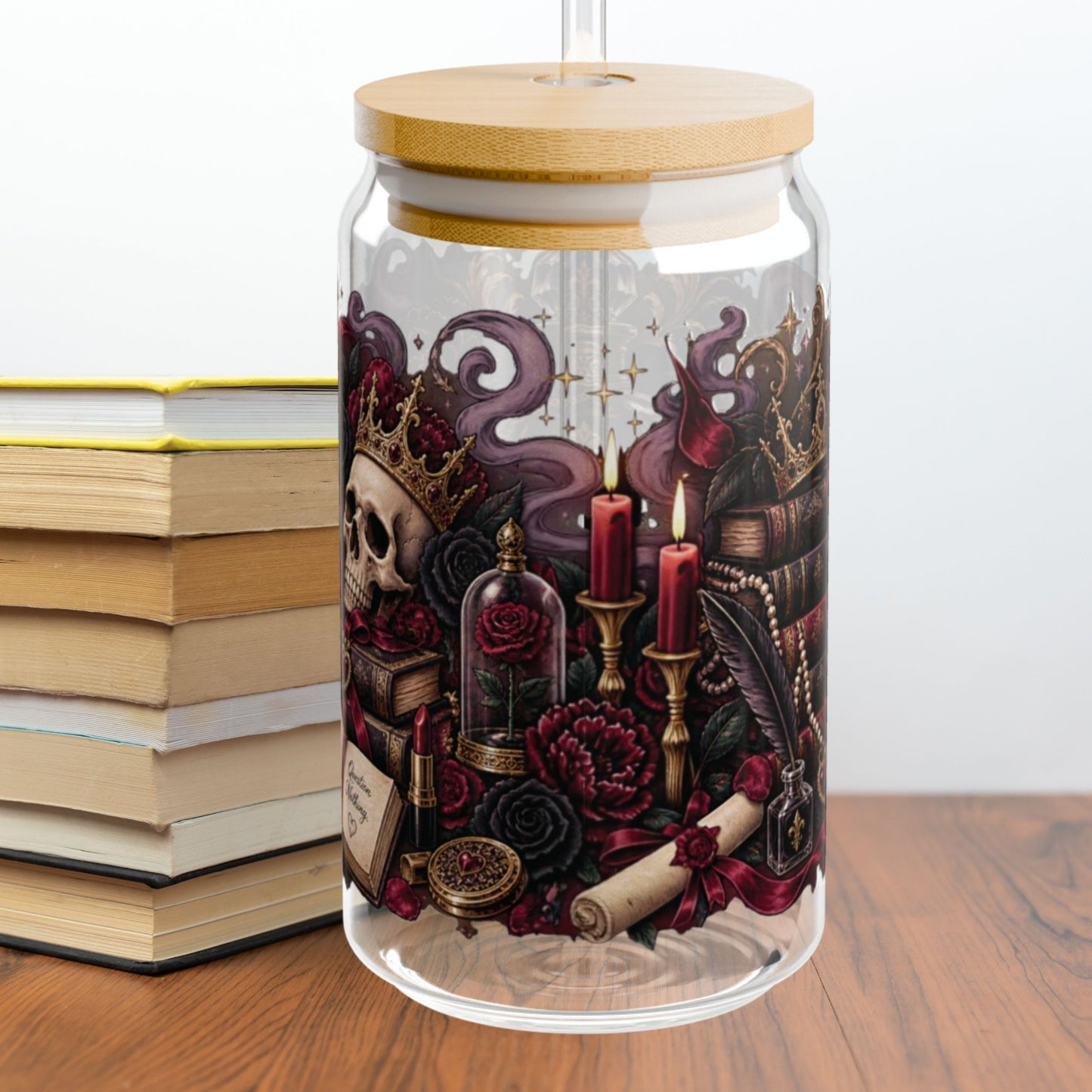 Bad Decisions Glass Cup, Dark Romance Bookish Cup, Gothic Romance Reader Gift, Fictional Men Iced Coffee Glass