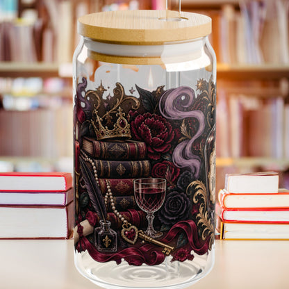 Bad Decisions Glass Cup, Dark Romance Bookish Cup, Gothic Romance Reader Gift, Fictional Men Iced Coffee Glass