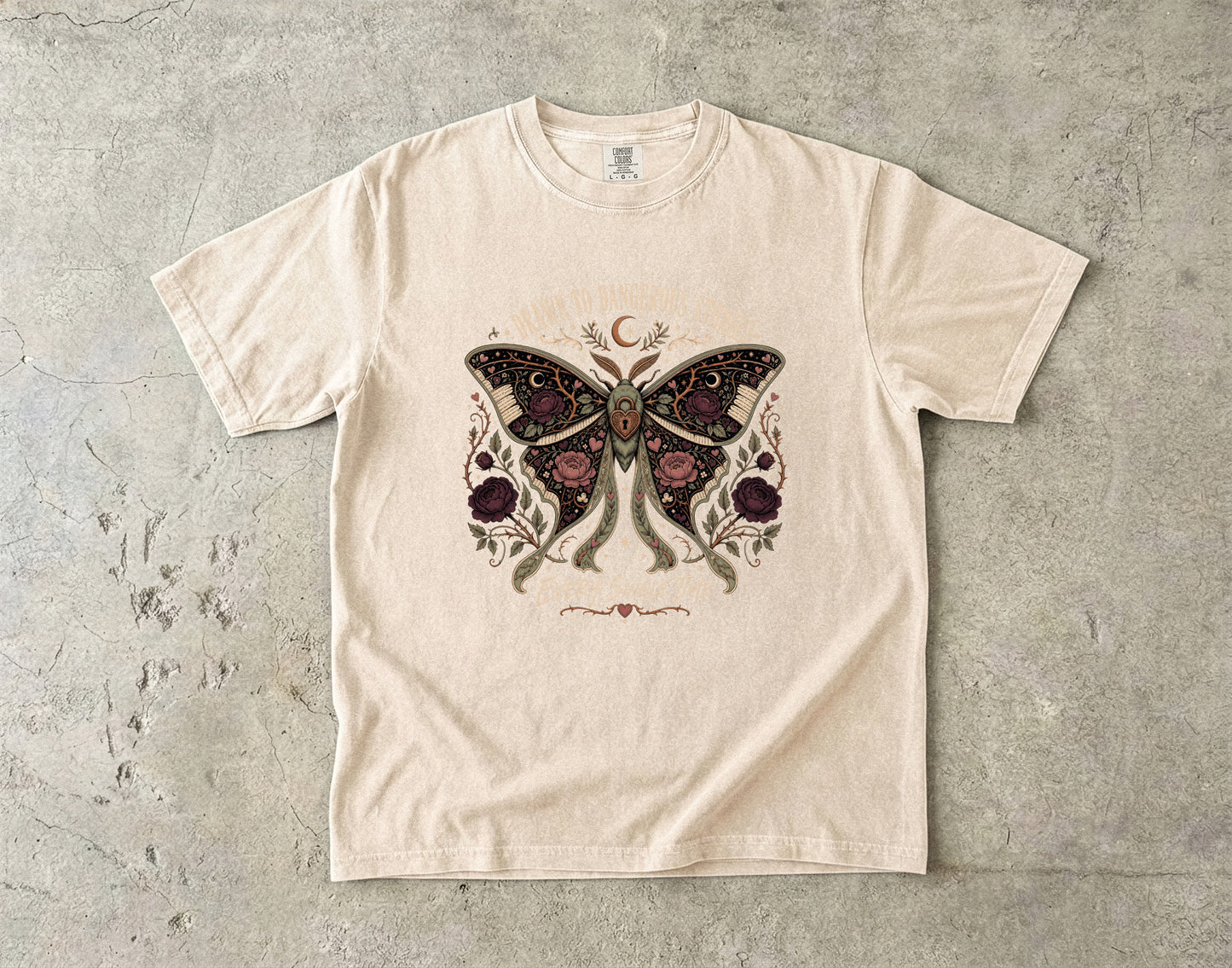 Dangerous Stories Shirt, Dark Romance Reader Shirt, Morally Gray Book Lover Tee, Gothic Moth Bookish Shirt