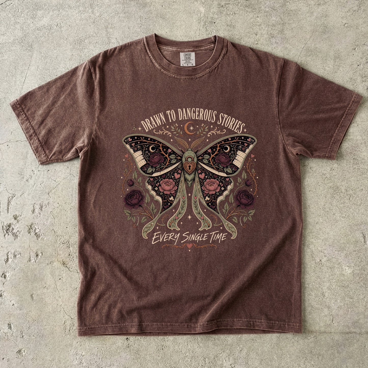 Dangerous Stories Shirt, Dark Romance Reader Shirt, Morally Gray Book Lover Tee, Gothic Moth Bookish Shirt