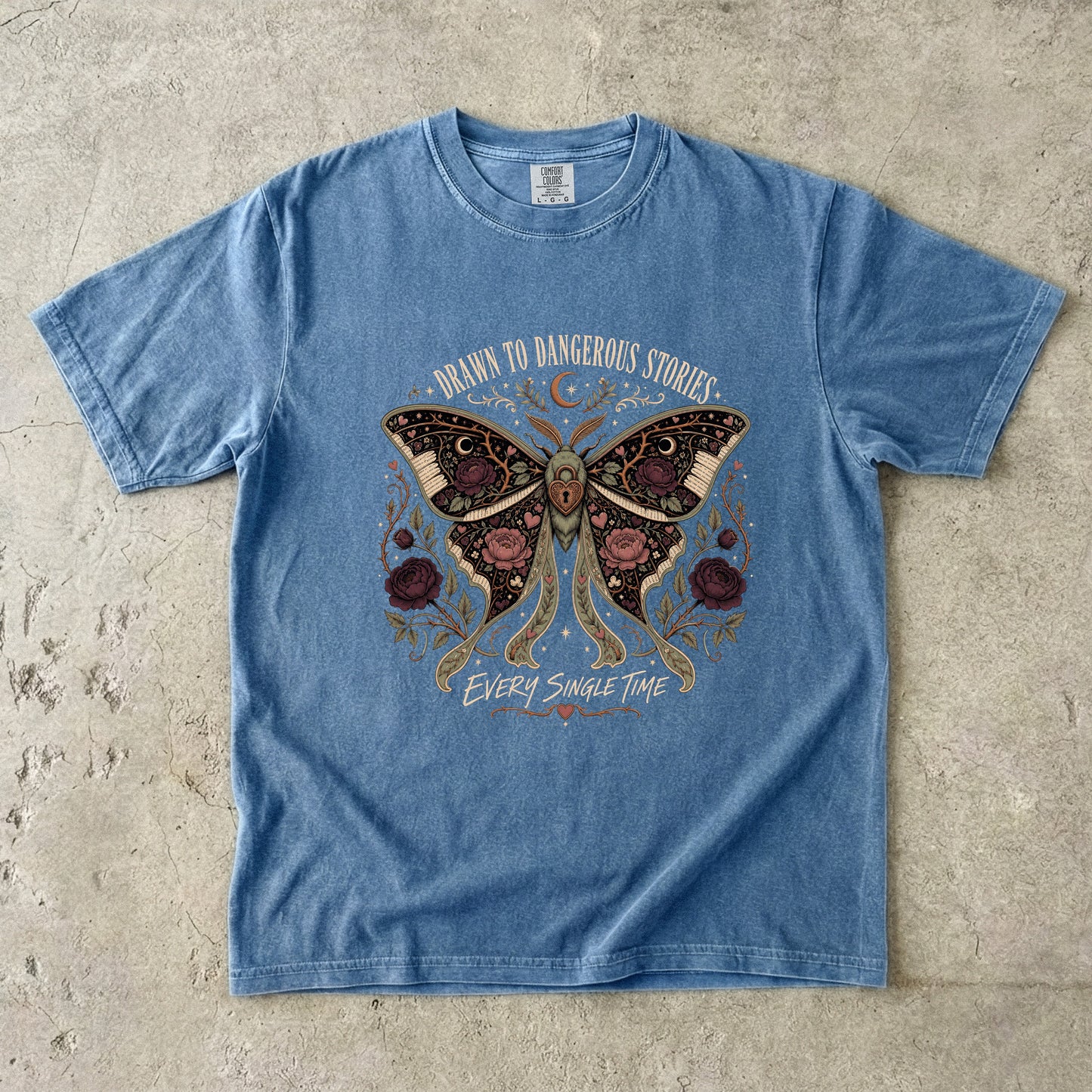 Dangerous Stories Shirt, Dark Romance Reader Shirt, Morally Gray Book Lover Tee, Gothic Moth Bookish Shirt