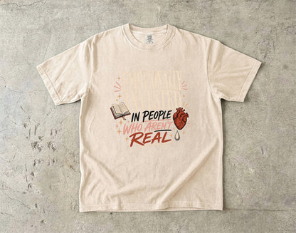 Emotionally Invested in People Who Aren’t Real Shirt, Funny Book Lover Tee, Romance Reader Shirt, BookTok Gift