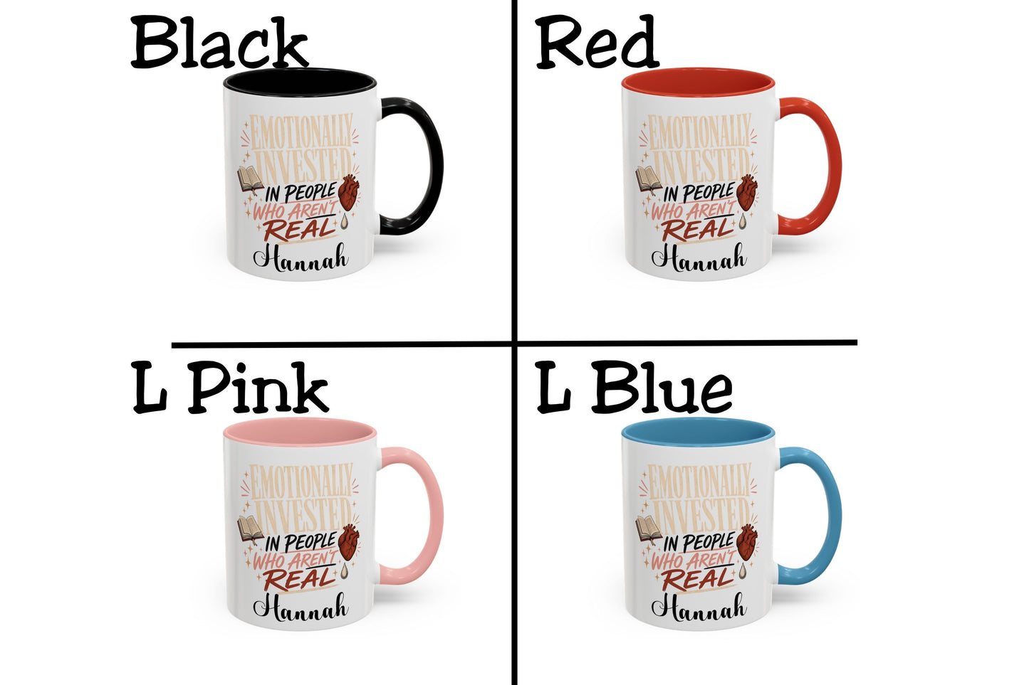 Personalized Emotionally Invested Mug, Book Lover Coffee Mug, Funny Reader Gift, Custom Bookish Mug, Romance Reader Gift