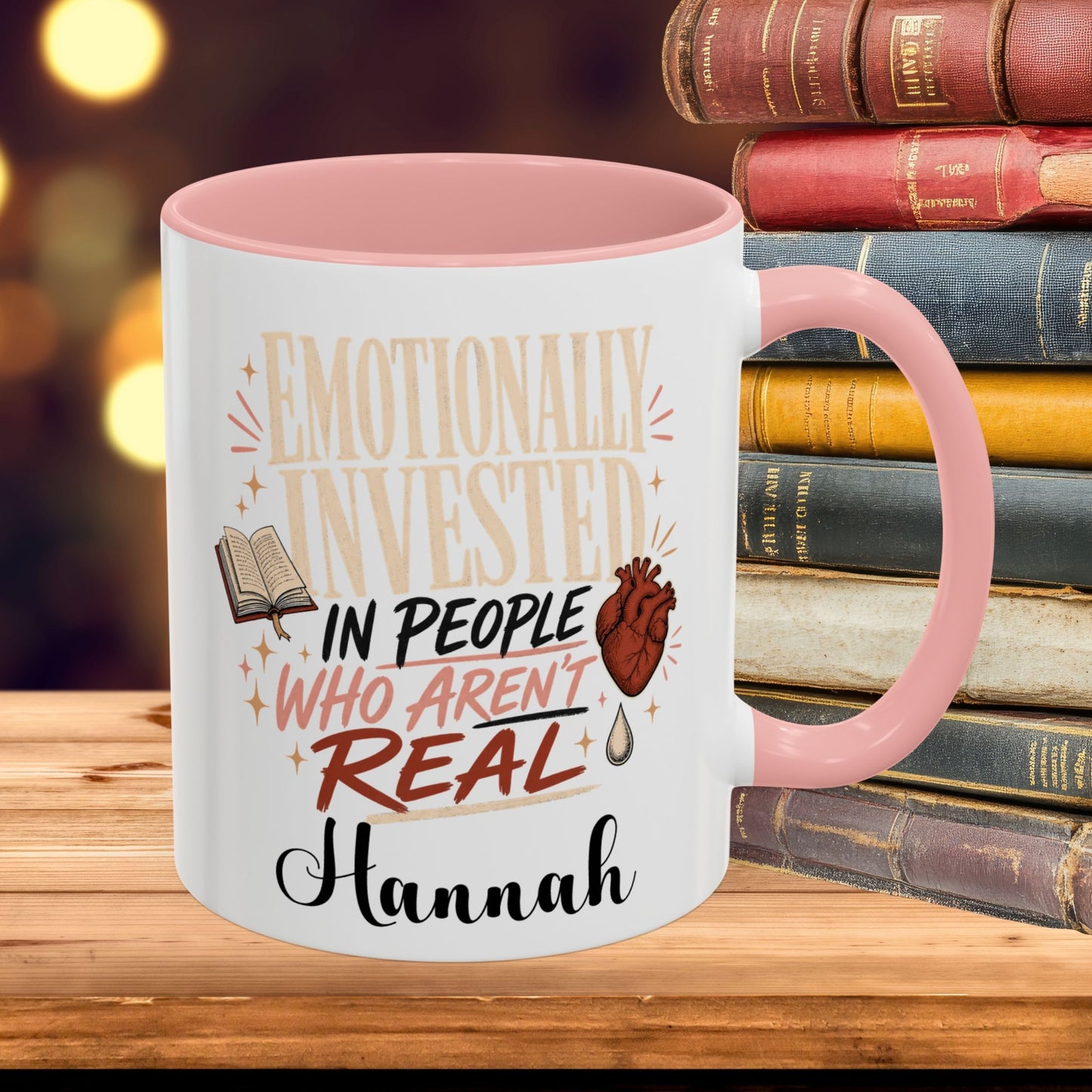 Personalized Emotionally Invested Mug, Book Lover Coffee Mug, Funny Reader Gift, Custom Bookish Mug, Romance Reader Gift