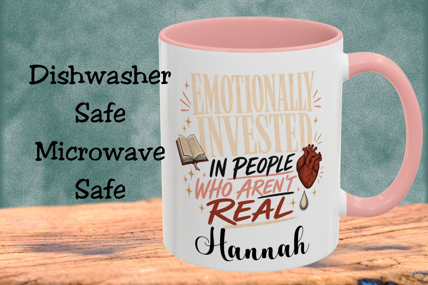 Personalized Emotionally Invested Mug, Book Lover Coffee Mug, Funny Reader Gift, Custom Bookish Mug, Romance Reader Gift