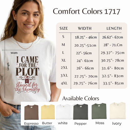 Came for the Plot Shirt, Stayed for the Chemistry Tee, Romance Reader Shirt, Book Lover Gift, BookTok Shirt, Funny Reading Tee