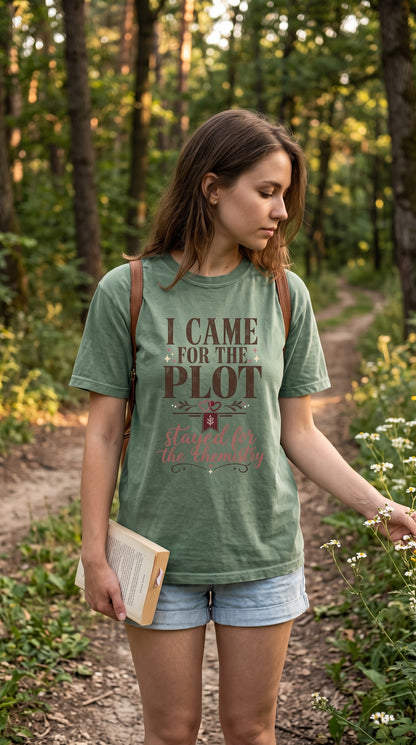 Came for the Plot Shirt, Stayed for the Chemistry Tee, Romance Reader Shirt, Book Lover Gift, BookTok Shirt, Funny Reading Tee