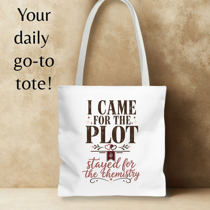 Came for the Plot Tote Bag, Stayed for the Chemistry Bag, Romance Reader Tote, Book Lover Gift, BookTok Bag, Bookish Tote