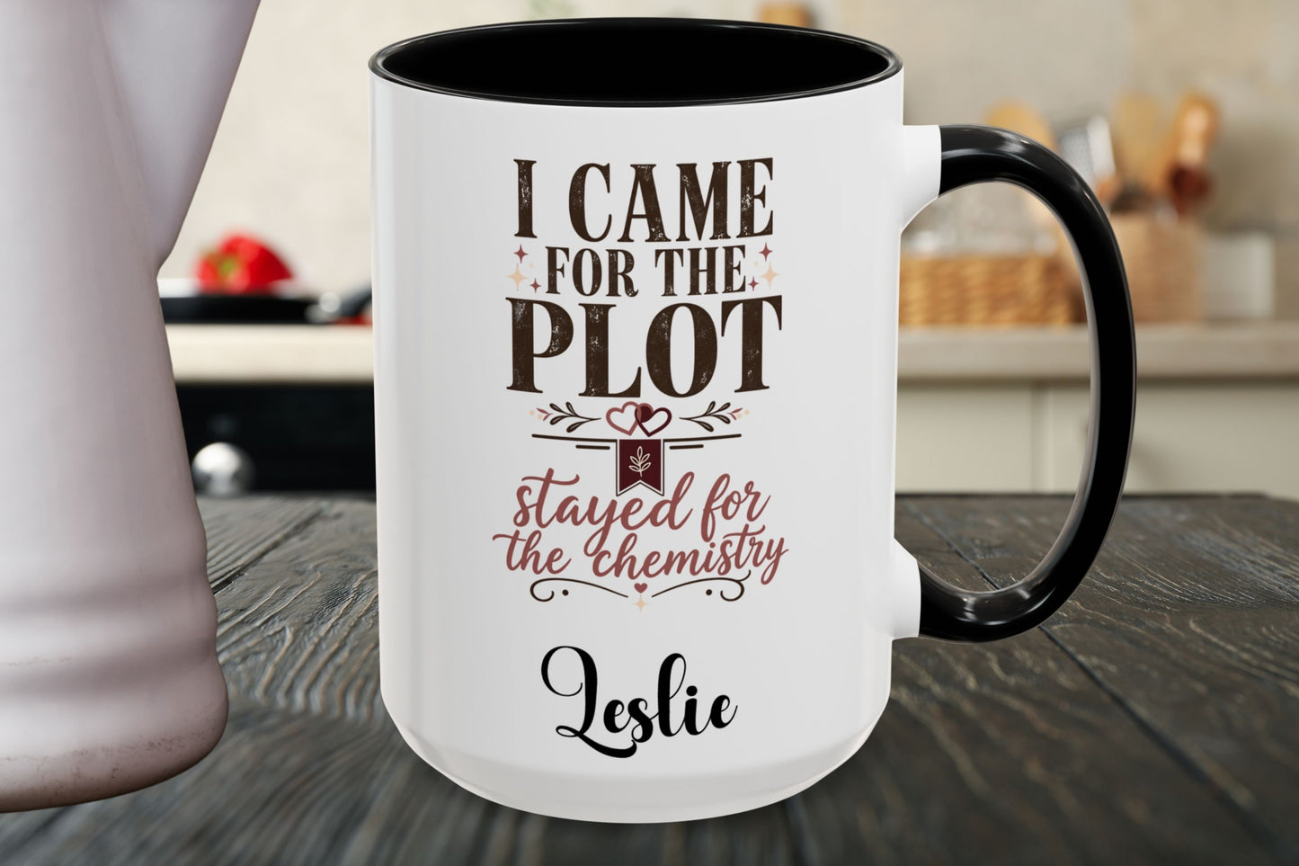 Personalized Came for the Plot Mug, Stayed for the Chemistry Mug, Romance Reader Gift, Book Lover Mug, BookTok Gift, Custom Name Mug