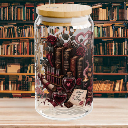 Came for the Plot Glass Cup, Stayed for the Chemistry 16 oz Glass Can, Romance Reader Gift, BookTok Book Lover Cup