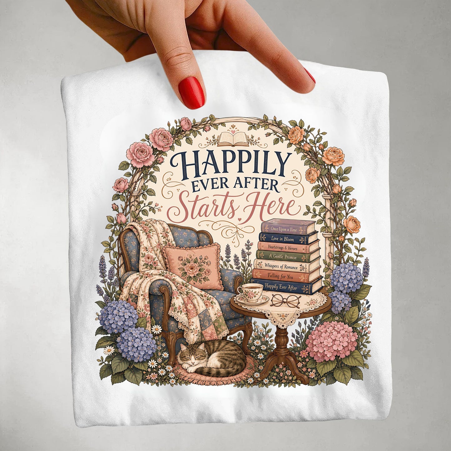 Happily Ever After Starts Here Shirt, Romance Reader Tee, Book Lover Shirt, Cozy Reading Shirt, BookTok Gift