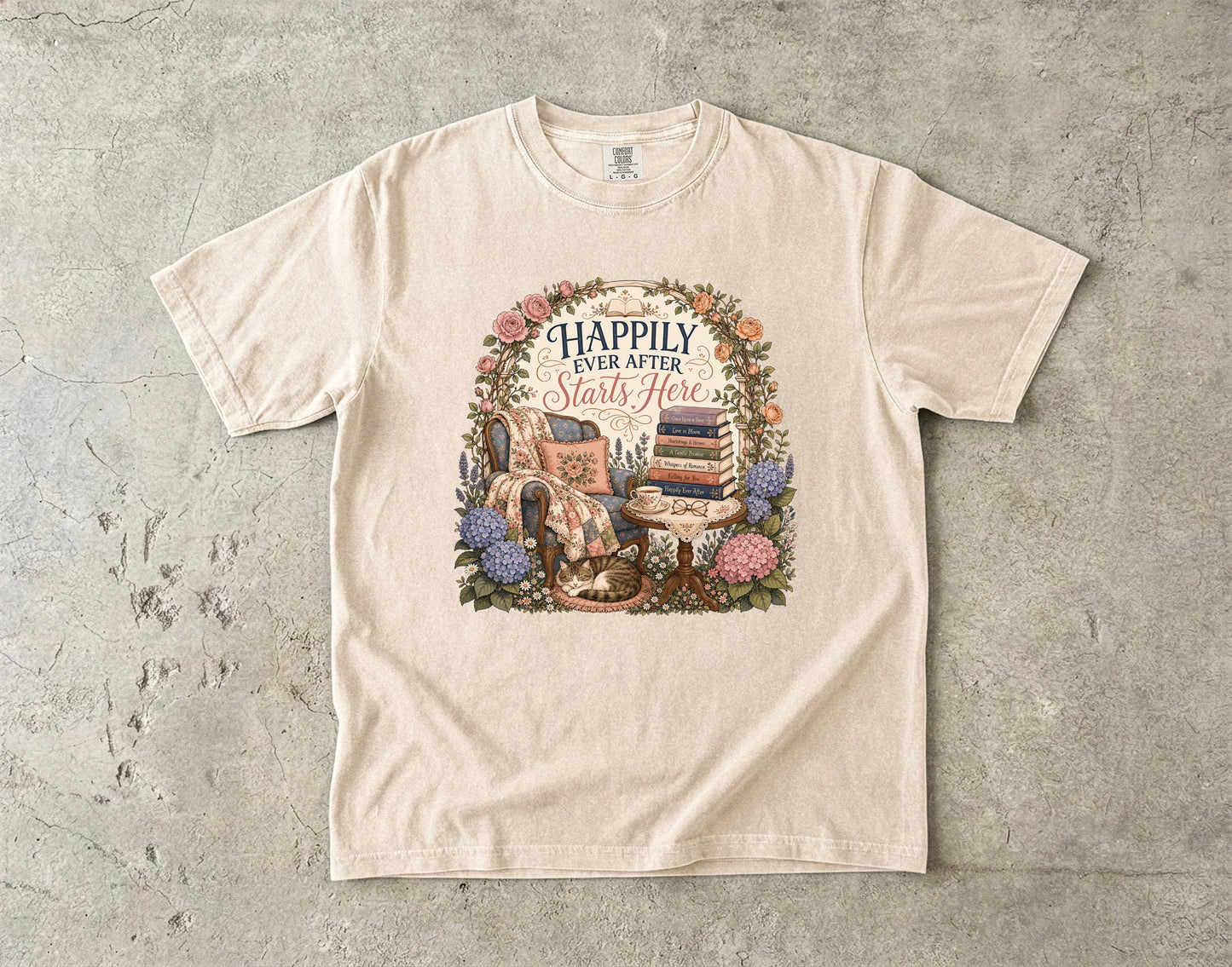 Happily Ever After Starts Here Shirt, Romance Reader Tee, Book Lover Shirt, Cozy Reading Shirt, BookTok Gift