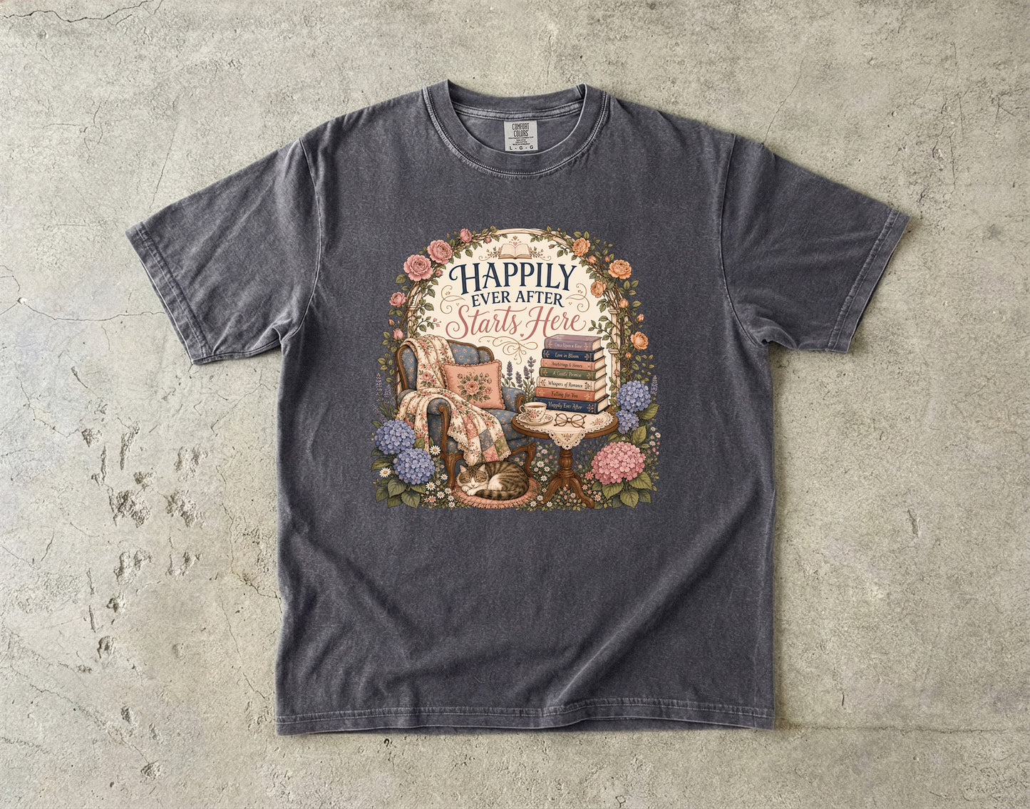 Happily Ever After Starts Here Shirt, Romance Reader Tee, Book Lover Shirt, Cozy Reading Shirt, BookTok Gift