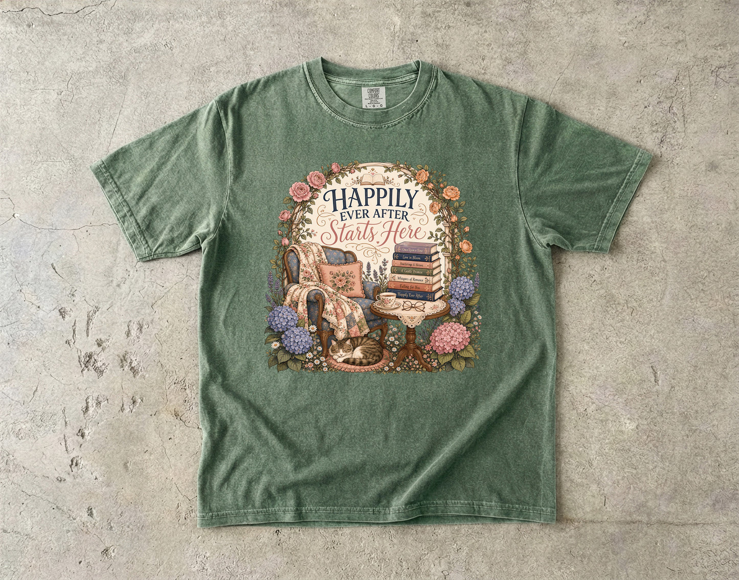 Happily Ever After Starts Here Shirt, Romance Reader Tee, Book Lover Shirt, Cozy Reading Shirt, BookTok Gift
