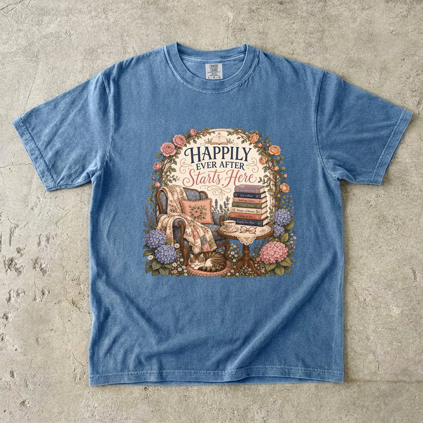 Happily Ever After Starts Here Shirt, Romance Reader Tee, Book Lover Shirt, Cozy Reading Shirt, BookTok Gift
