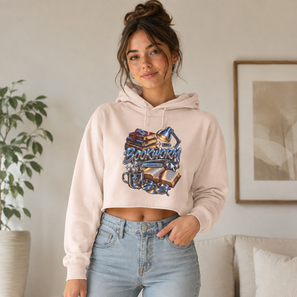 Bookworm Cropped Hoodie, Book Lover Sweatshirt, Reader Gift, Bookish Hoodie, Reading Sweatshirt, Bookworm Gift for Her