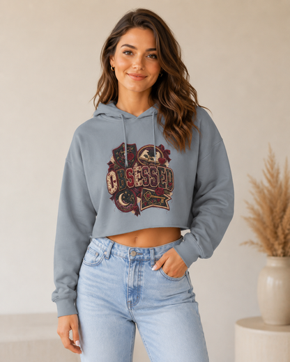 Dark Romance Cropped Hoodie, Obsession Book Lover Sweatshirt, Gothic Romance Reader Hoodie, Bookish Gift for Her