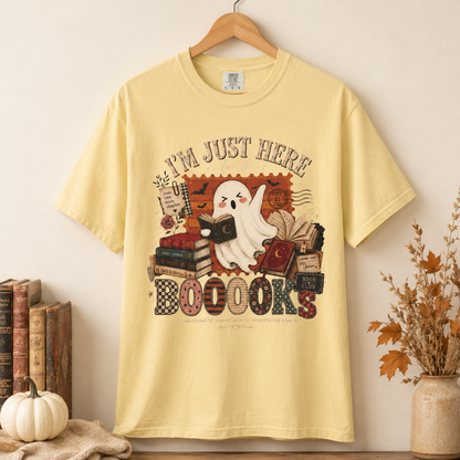 Im Just Here for the Boooooks Shirt, Halloween Book Lover Tee, Ghost Reading Shirt, Bookish Fall Shirt, Spooky Reader Gift