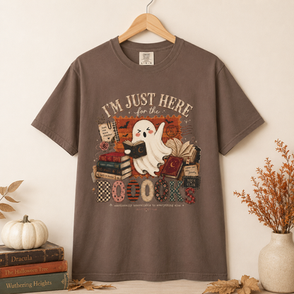 Im Just Here for the Boooooks Shirt, Halloween Book Lover Tee, Ghost Reading Shirt, Bookish Fall Shirt, Spooky Reader Gift