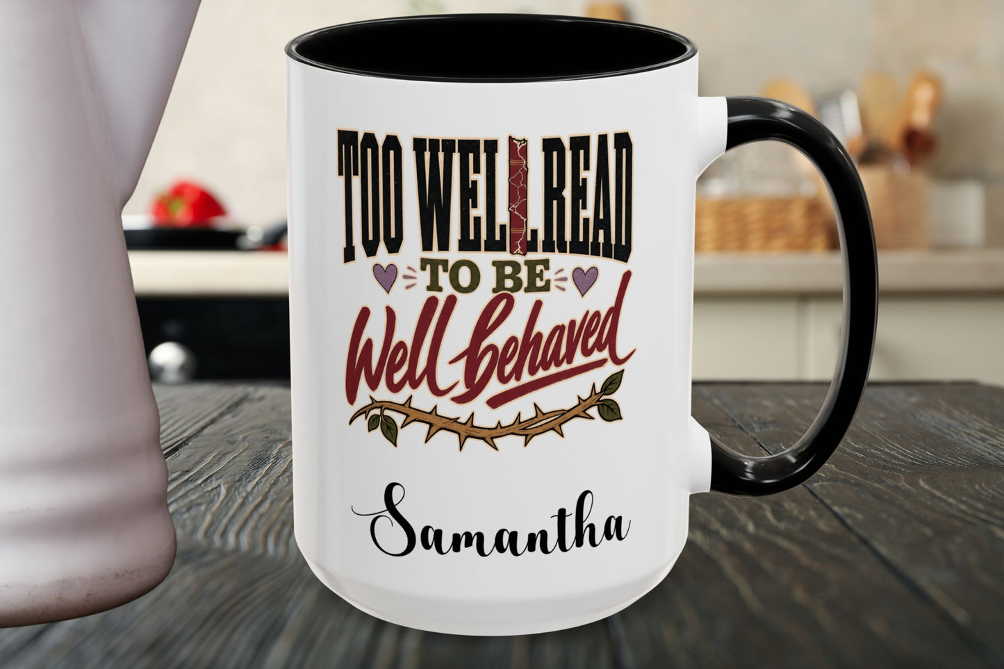 Too Well Read to Be Well Behaved Personalized Mug, Book Lover Mug, Custom Name Reader Gift, BookTok Mug, Literary Gift for Her