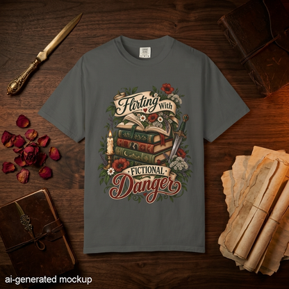 Flirting With Fictional Danger Shirt, Romantasy Reader Shirt, Dark Fantasy Bookish Tee, Romance Book Lover Gift, BookTok Merch