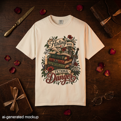 Flirting With Fictional Danger Shirt, Romantasy Reader Shirt, Dark Fantasy Bookish Tee, Romance Book Lover Gift, BookTok Merch