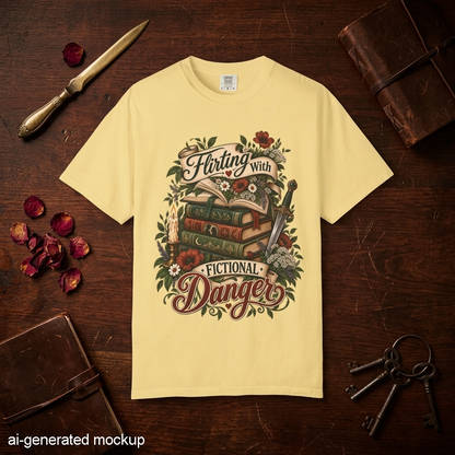 Flirting With Fictional Danger Shirt, Romantasy Reader Shirt, Dark Fantasy Bookish Tee, Romance Book Lover Gift, BookTok Merch