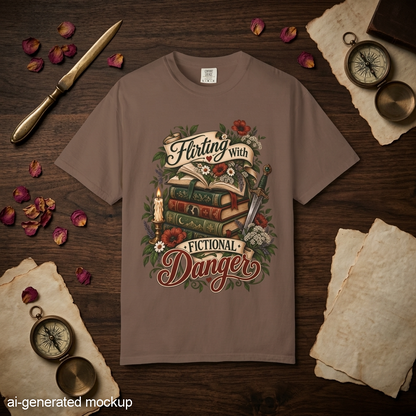 Flirting With Fictional Danger Shirt, Romantasy Reader Shirt, Dark Fantasy Bookish Tee, Romance Book Lover Gift, BookTok Merch