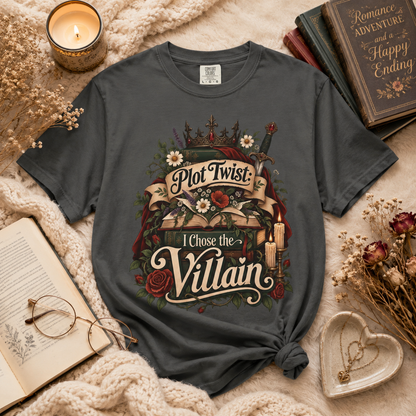 Plot Twist I Chose the Villain Shirt, Romantasy Reader Shirt, Dark Romance Bookish Tee, Villain Book Lover Gift, BookTok Merch