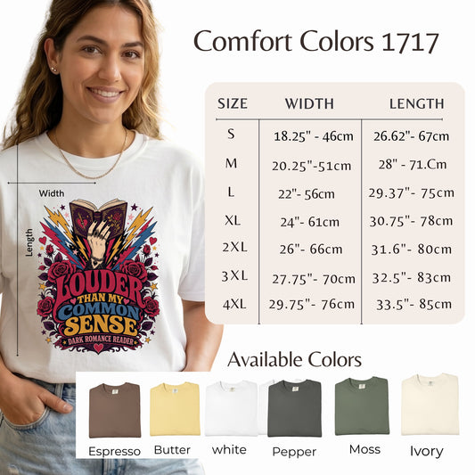 Louder Than My Common Sense Shirt, Dark Romance Reader Tee, BookTok Shirt, Villain Romance Gift, Book Lover Graphic Tee