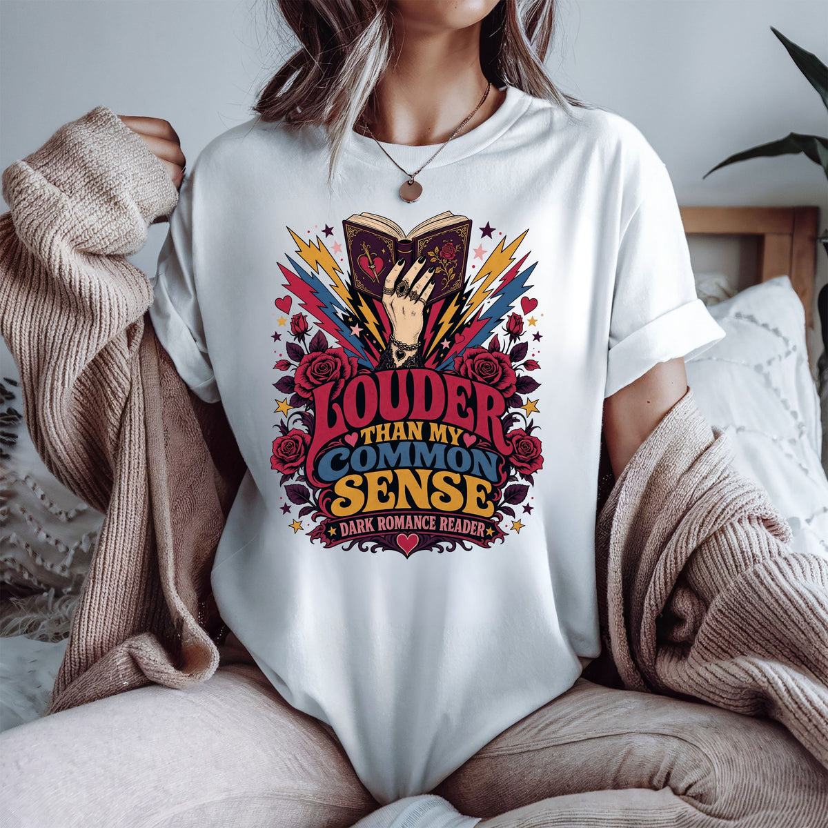 Louder Than My Common Sense Shirt, Dark Romance Reader Tee, BookTok Shirt, Villain Romance Gift, Book Lover Graphic Tee