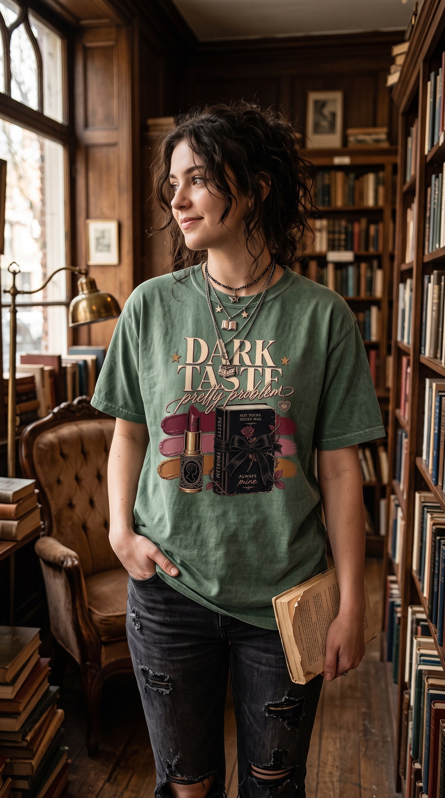 Dark Taste Pretty Problem Shirt, Dark Romance Reader Tee, Book Lover Shirt, BookTok Gift, Gothic Coquette Bookish Graphic Tee