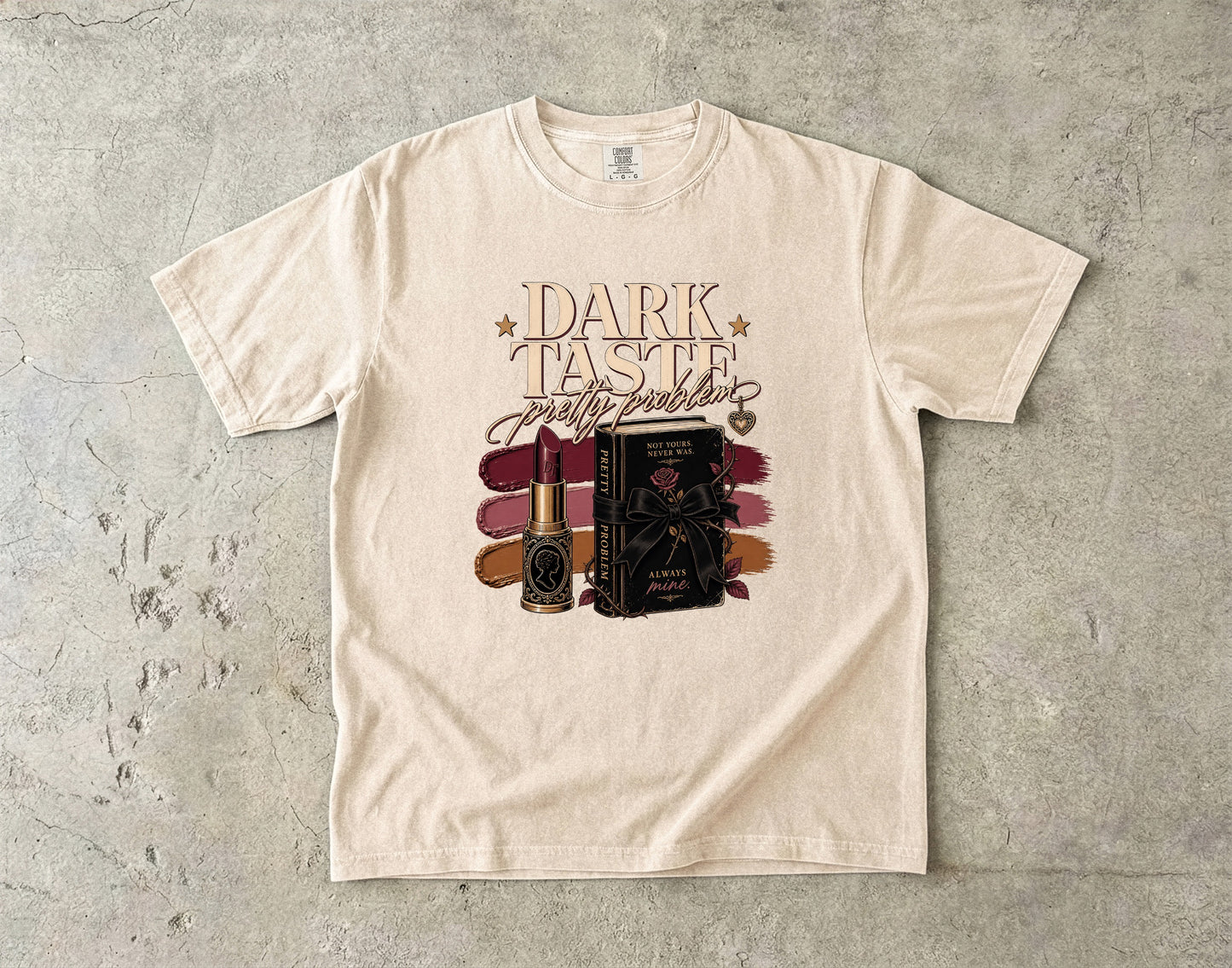 Dark Taste Pretty Problem Shirt, Dark Romance Reader Tee, Book Lover Shirt, BookTok Gift, Gothic Coquette Bookish Graphic Tee