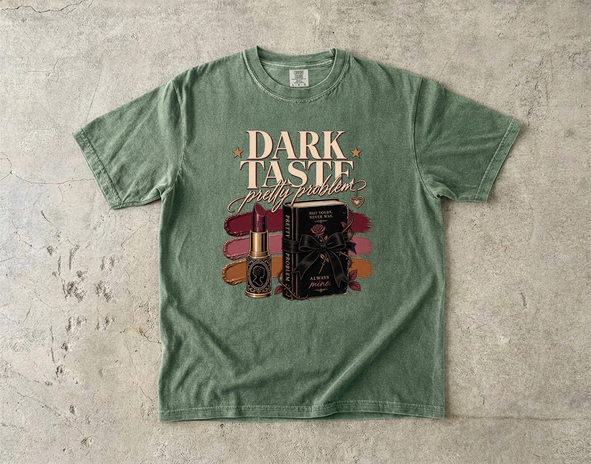 Dark Taste Pretty Problem Shirt, Dark Romance Reader Tee, Book Lover Shirt, BookTok Gift, Gothic Coquette Bookish Graphic Tee