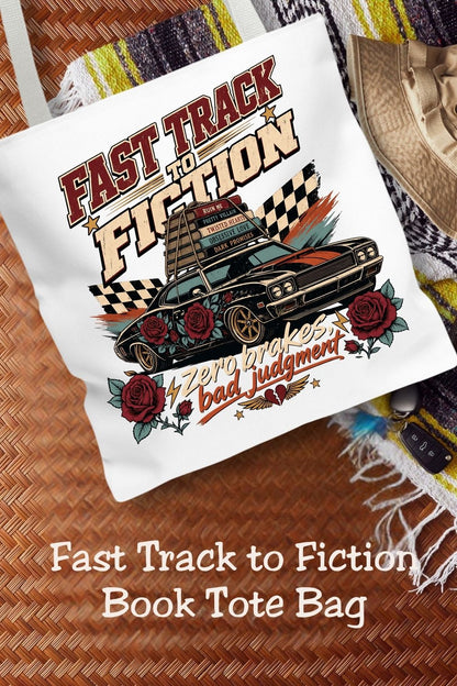 Fast Track to Fiction Tote Bag, Dark Romance Book Lover Tote, Romance Reader Gift, BookTok Bag, Fictional Men Bookish Tote