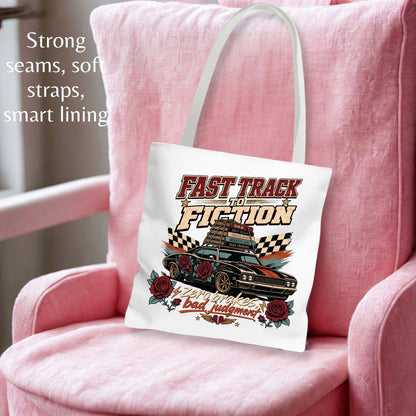 Fast Track to Fiction Tote Bag, Dark Romance Book Lover Tote, Romance Reader Gift, BookTok Bag, Fictional Men Bookish Tote