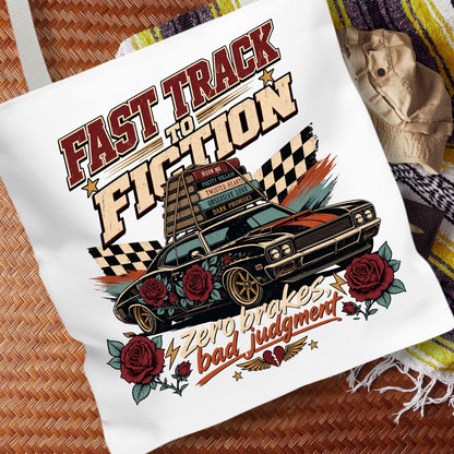 Fast Track to Fiction Tote Bag, Dark Romance Book Lover Tote, Romance Reader Gift, BookTok Bag, Fictional Men Bookish Tote