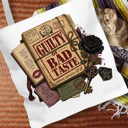 Guilty of Bad Taste Tote Bag, Dark Romance Book Lover Tote, Morally Grey Reader Gift, BookTok Bag, Gothic Bookish Tote