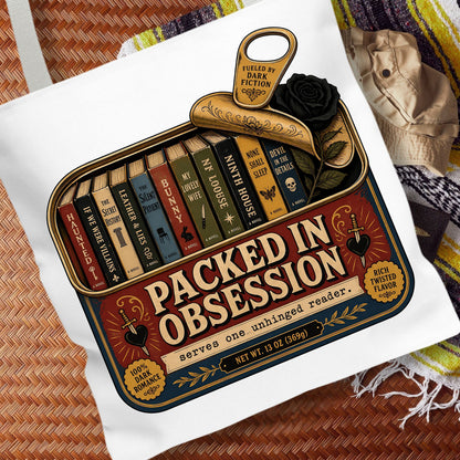Packed in Obsession Tote Bag, Dark Romance Book Lover Tote, Funny Reader Gift, BookTok Bag, Romance Bookish Tote