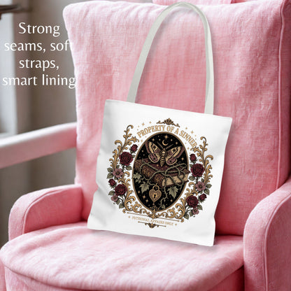 Property of a Sinner Tote Bag, Fictional Affairs Only Tote, Dark Romance Book Lover Bag, Gothic Bookish Gift, BookTok Reader Tote