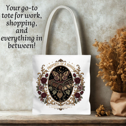 Property of a Sinner Tote Bag, Fictional Affairs Only Tote, Dark Romance Book Lover Bag, Gothic Bookish Gift, BookTok Reader Tote