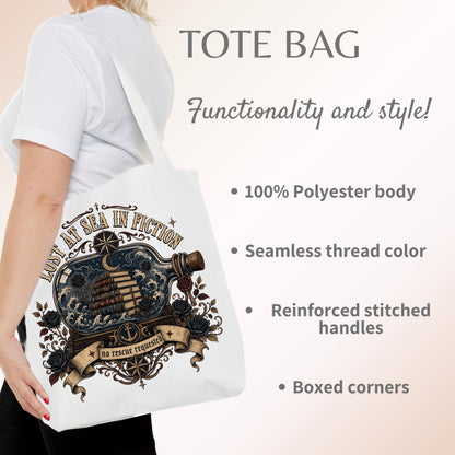 Lost at Sea in Fiction Tote Bag, Dark Romance Book Lover Tote, Nautical Reader Gift, Gothic Bookish Bag, BookTok Romance Tote