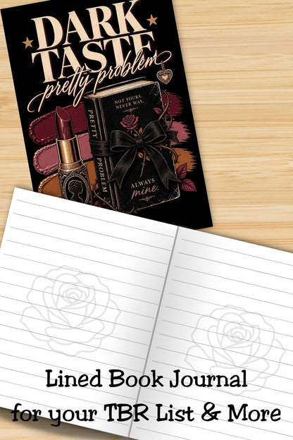 Dark Taste Pretty Problem Journal, Dark Romance Hardcover Notebook, Gothic Book Lover Gift, Celestial Lined Journal, Romantasy Gift