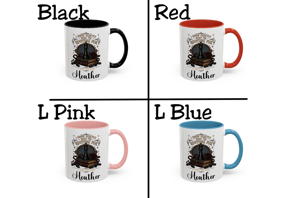 Personalized Villain Lover Mug, I Know Exactly Who I’m Rooting For, Dark Romance Reader Gift, 11 oz and 15 oz, 4 Colors