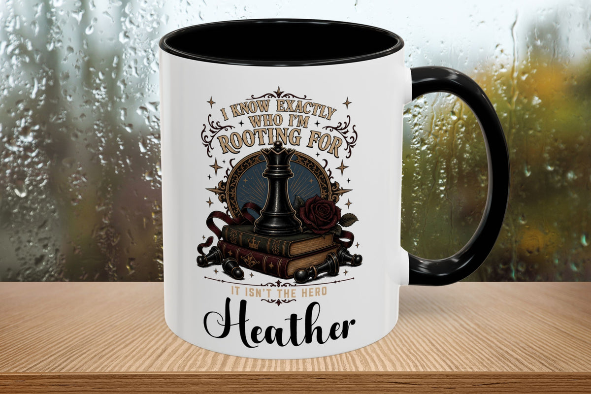Personalized Villain Lover Mug, I Know Exactly Who I’m Rooting For, Dark Romance Reader Gift, 11 oz and 15 oz, 4 Colors
