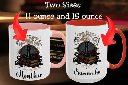 Personalized Villain Lover Mug, I Know Exactly Who I’m Rooting For, Dark Romance Reader Gift, 11 oz and 15 oz, 4 Colors