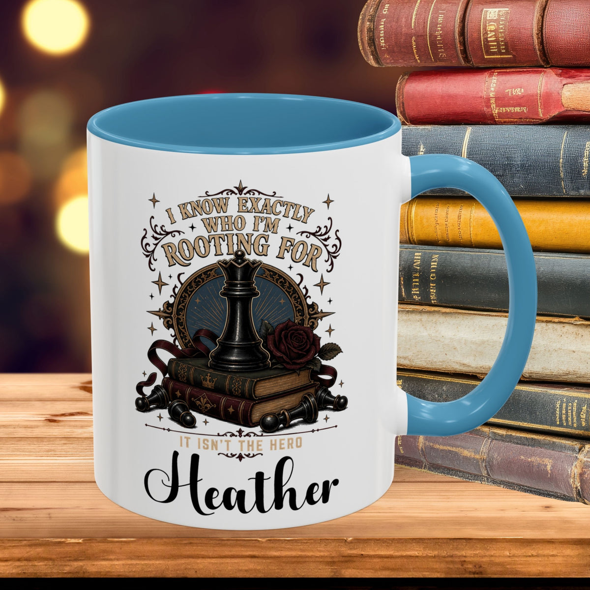 Personalized Villain Lover Mug, I Know Exactly Who I’m Rooting For, Dark Romance Reader Gift, 11 oz and 15 oz, 4 Colors