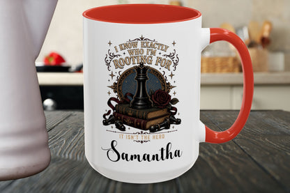 Personalized Villain Lover Mug, I Know Exactly Who I’m Rooting For, Dark Romance Reader Gift, 11 oz and 15 oz, 4 Colors