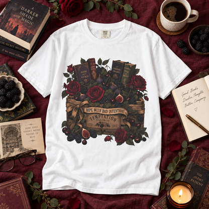 Ripe With Bad Intentions Shirt, Dark Academia Book Lover Tee, Gothic Romance Reader Gift, Comfort Colors Floral Book Shirt