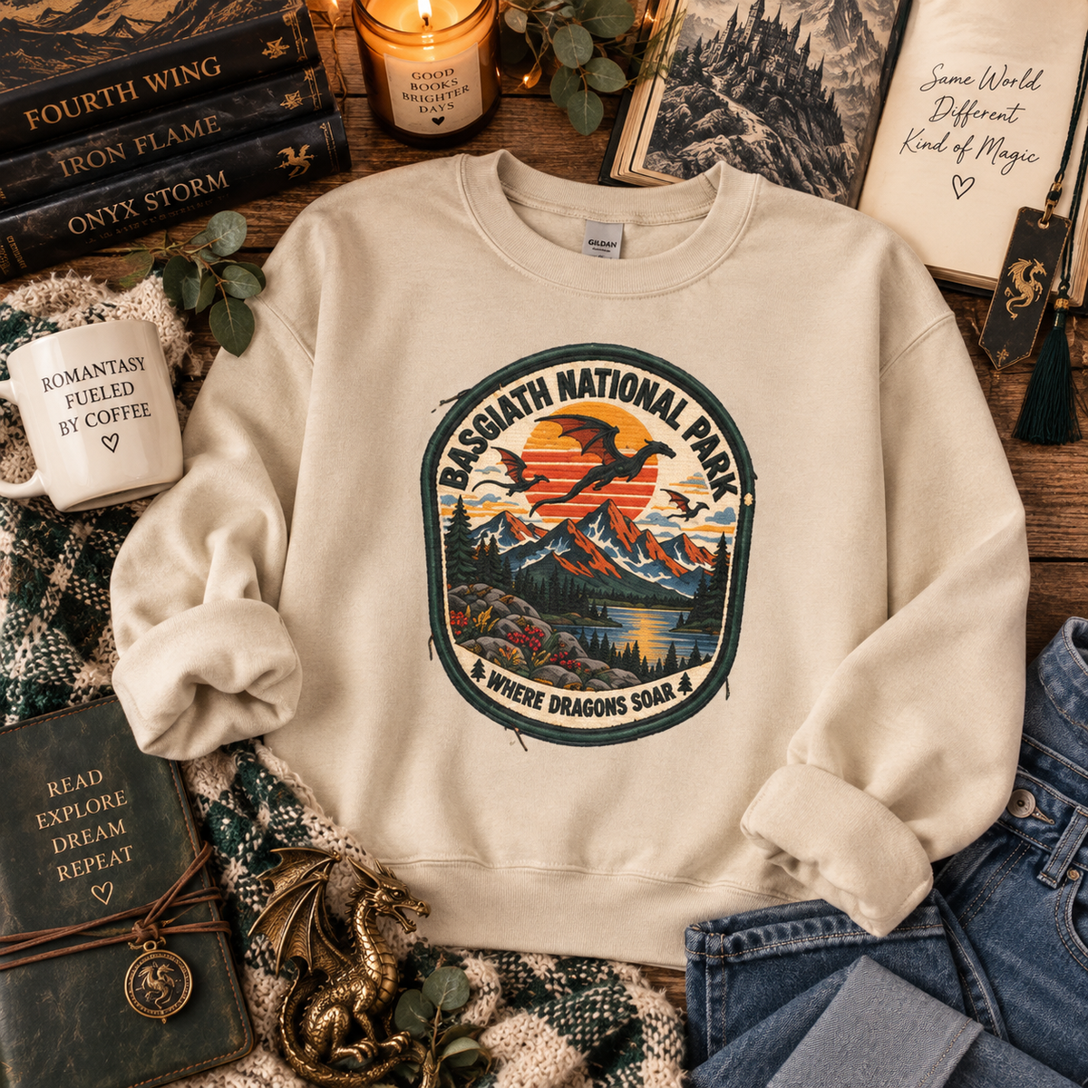 Fourth Wing Sweatshirt, Basgiath War College Sweatshirt, Dragon Rider Romantasy Sweater, Fantasy Book Lover Gift, Bookish Crewneck